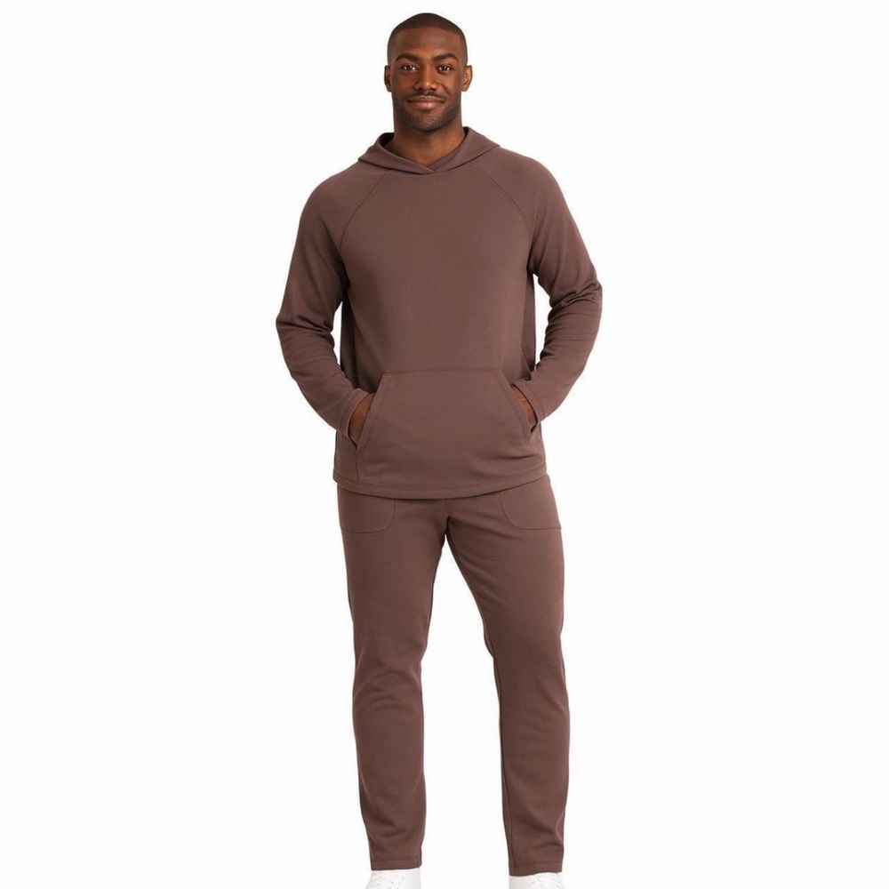 Men's Waffle Hooded Sweatshirt & matching Sweatpant joggers -All In Motion Brown
